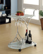 White/chrome Serving Cart 910002 - Ella Furniture