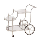 Sarandon 3-Tier Serving Cart Chrome And Clear - Ella Furniture