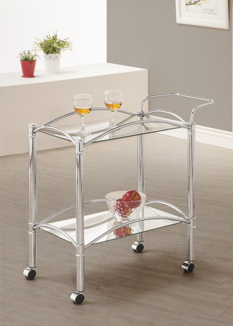 Chrome Serving Carts Serving Cart 910077 - Ella Furniture