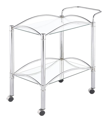 Chrome Serving Carts Serving Cart 910077 - Ella Furniture