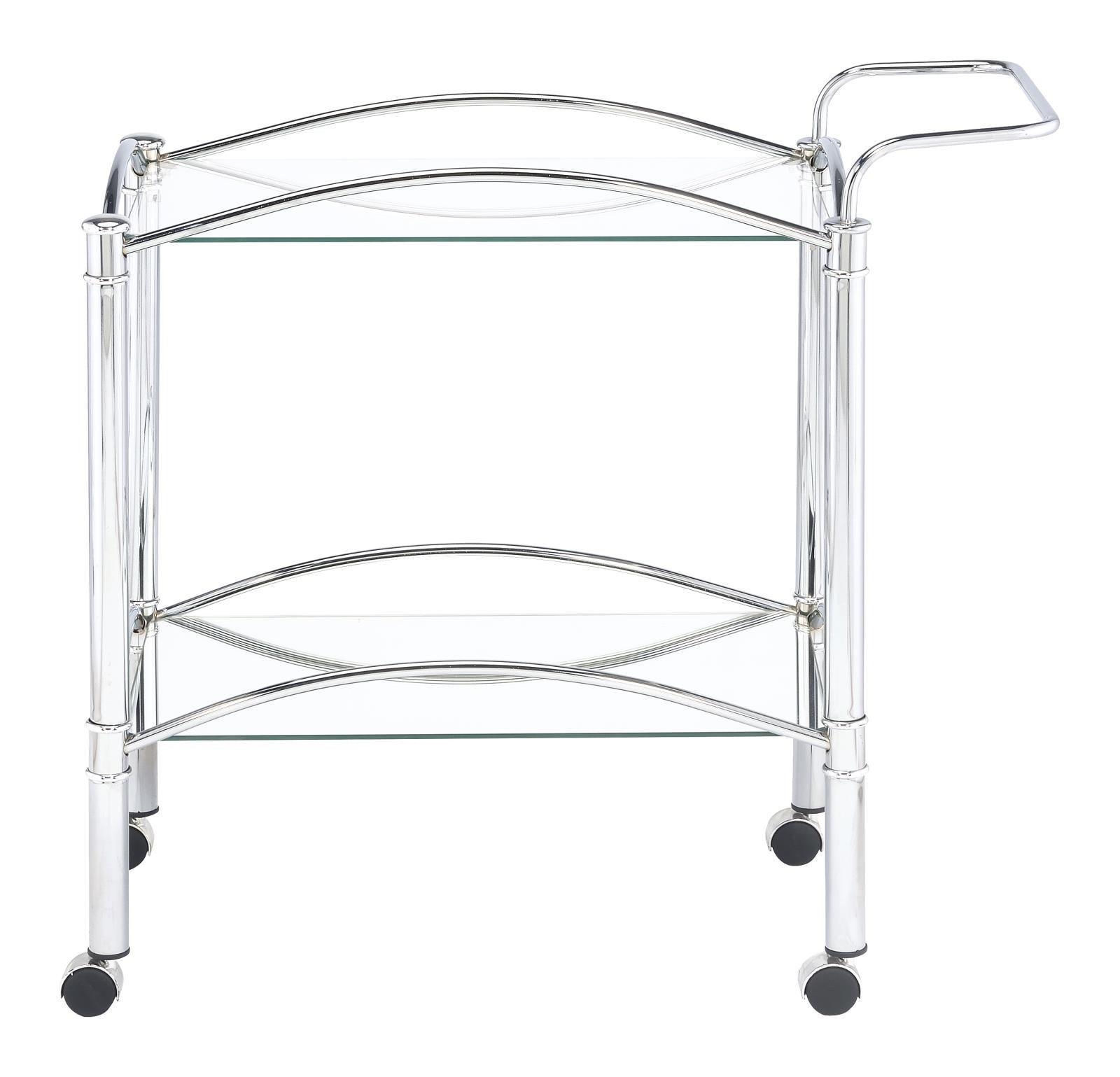 Chrome Serving Carts Serving Cart 910077 - Ella Furniture