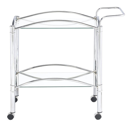 Chrome Serving Carts Serving Cart 910077 - Ella Furniture
