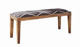 Lamont Rectangular Upholstered Bench Natural And Navy - Ella Furniture