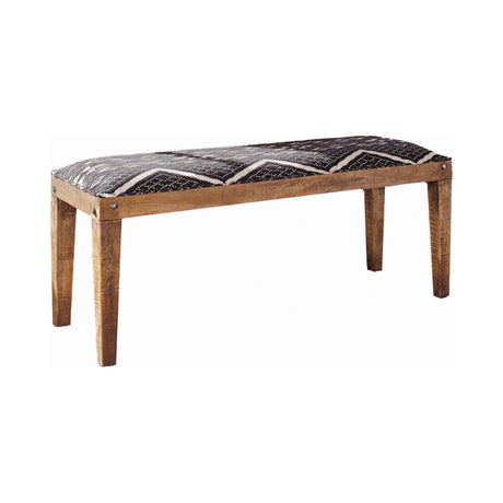 Serene Upholstered Rectangular Ottoman Charcoal - Ella Furniture
