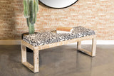 Aiden Sled Leg Upholstered Accent Bench Black And White - Ella Furniture