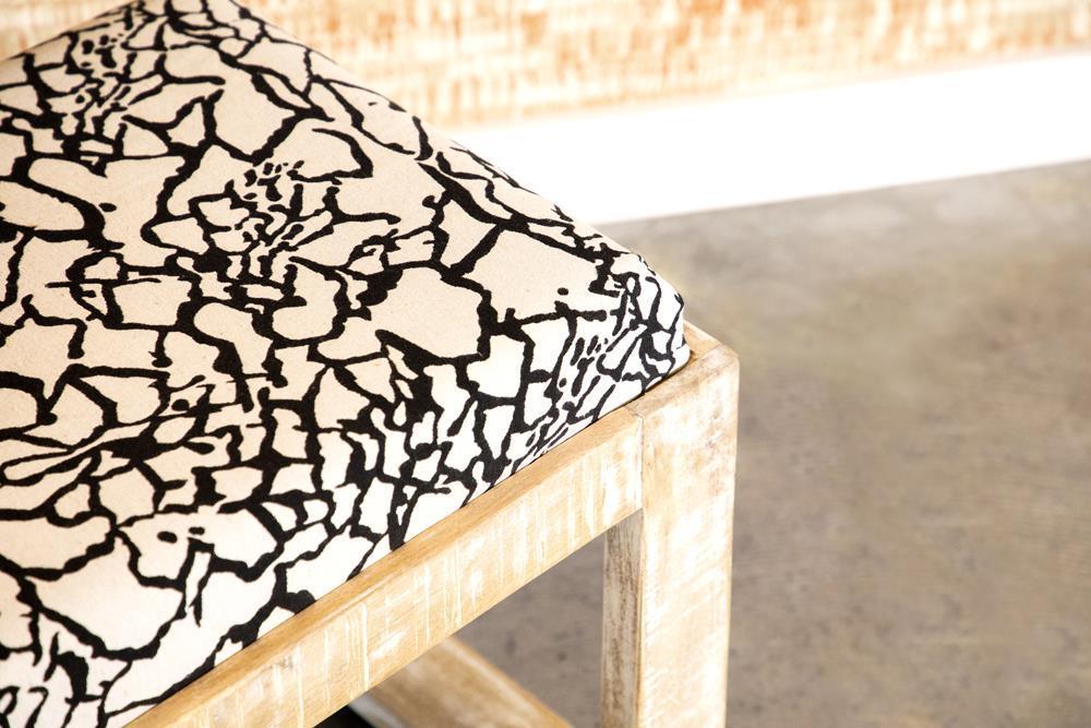Aiden Sled Leg Upholstered Accent Bench Black And White - Ella Furniture