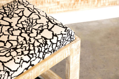 Aiden Sled Leg Upholstered Accent Bench Black And White - Ella Furniture