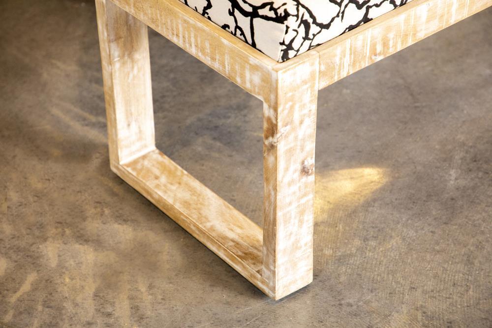Aiden Sled Leg Upholstered Accent Bench Black And White - Ella Furniture