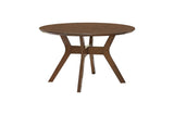 Edam Dark Yellow Modern Classic Solid Wood Fabric Upholstery Seat Round Dining Room Set - Ella Furniture