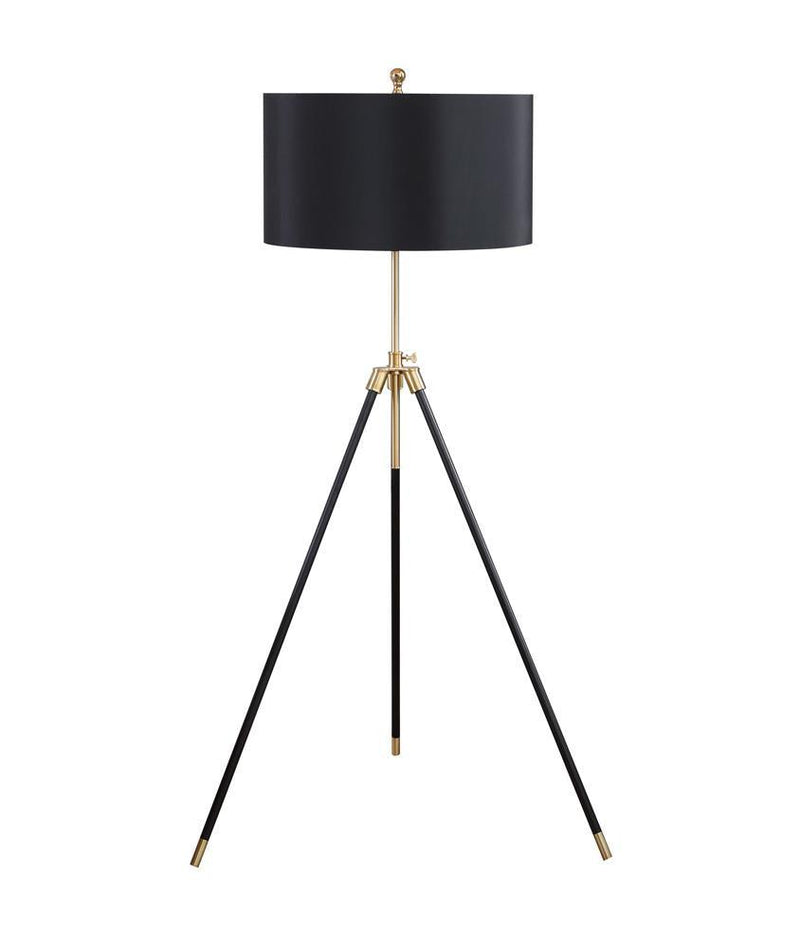 Zabka Tripod Floor Lamp Black And Gold - Ella Furniture