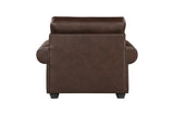 Franklin Dark Brown Modern Traditional Solid Wood And Plywood Faux Leather Upholstery Sofa - Ella Furniture