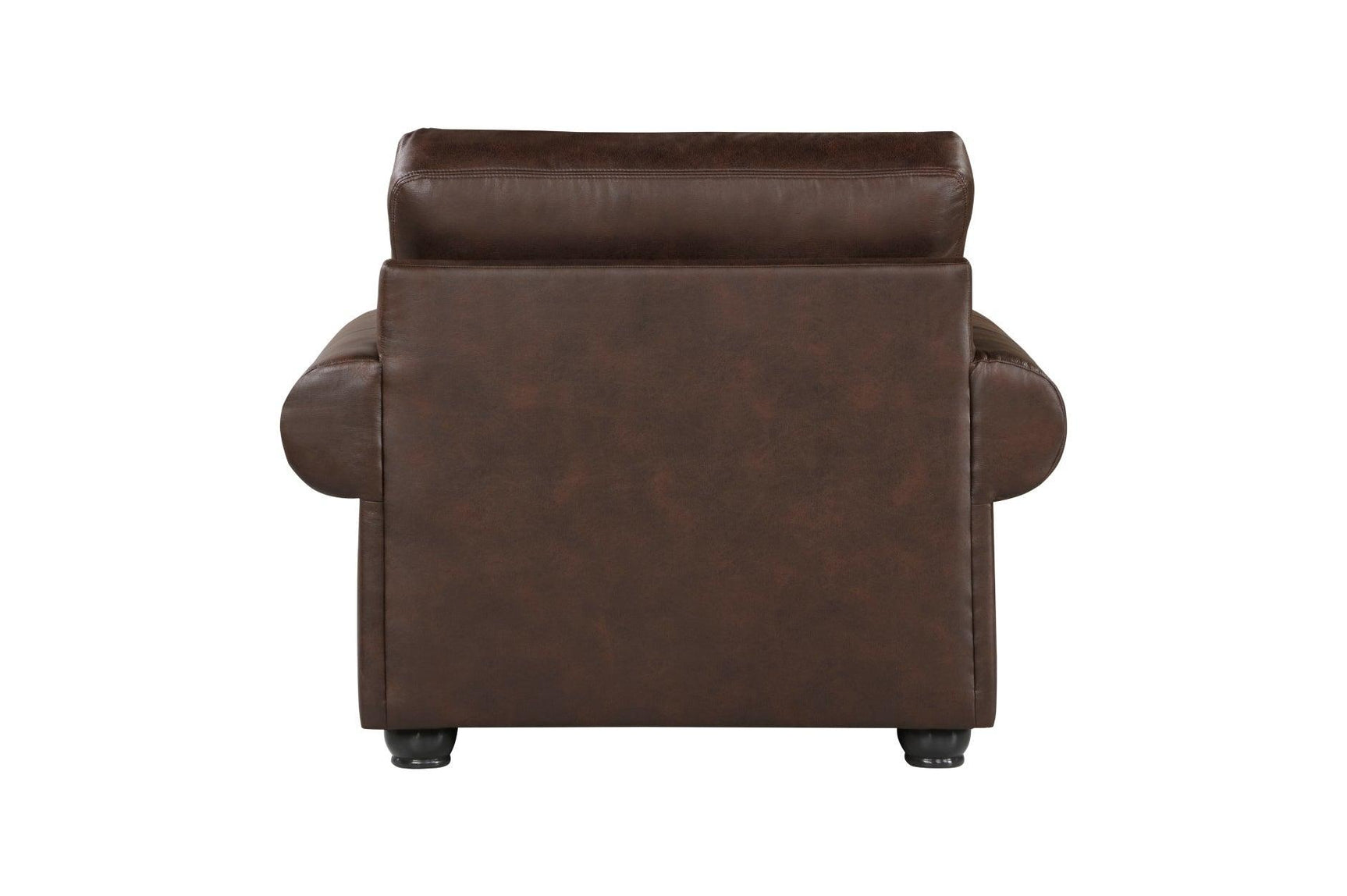 Franklin Dark Brown Modern Traditional Solid Wood And Plywood Faux Leather Upholstery Sofa - Ella Furniture