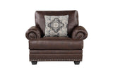 Franklin Dark Brown Modern Traditional Solid Wood And Plywood Faux Leather Upholstery Sofa - Ella Furniture