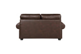 Franklin Dark Brown Modern Traditional Solid Wood And Plywood Faux Leather Upholstery Sofa - Ella Furniture