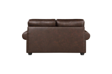 Franklin Dark Brown Modern Traditional Solid Wood And Plywood Faux Leather Upholstery Sofa - Ella Furniture