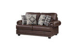 Franklin Dark Brown Modern Traditional Solid Wood And Plywood Faux Leather Upholstery Sofa - Ella Furniture