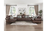 Franklin Dark Brown Modern Traditional Solid Wood And Plywood Faux Leather Upholstery Sofa - Ella Furniture