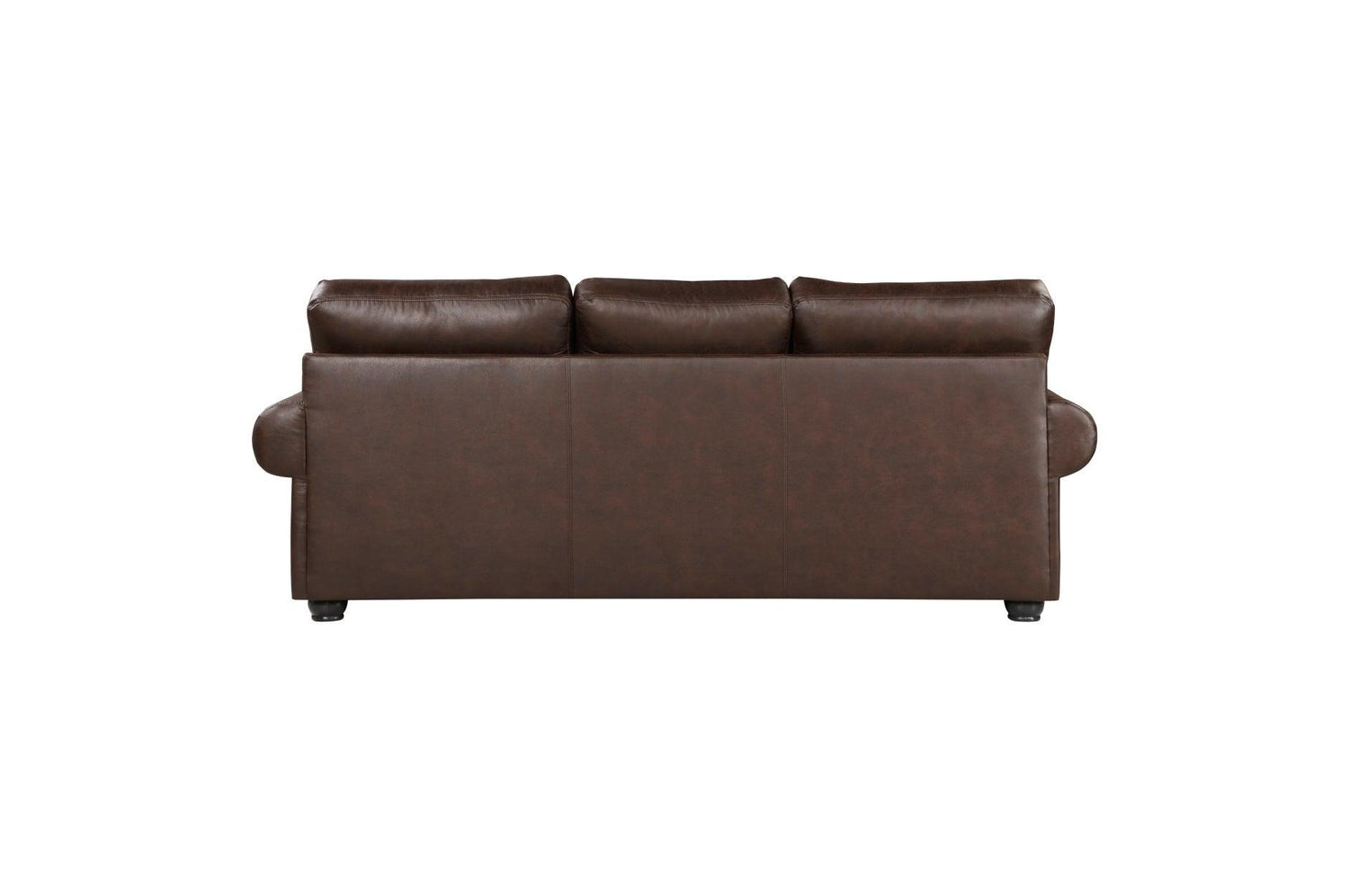 Franklin Dark Brown Modern Traditional Solid Wood And Plywood Faux Leather Upholstery Sofa - Ella Furniture