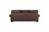 Franklin Dark Brown Modern Traditional Solid Wood And Plywood Faux Leather Upholstery Sofa - Ella Furniture