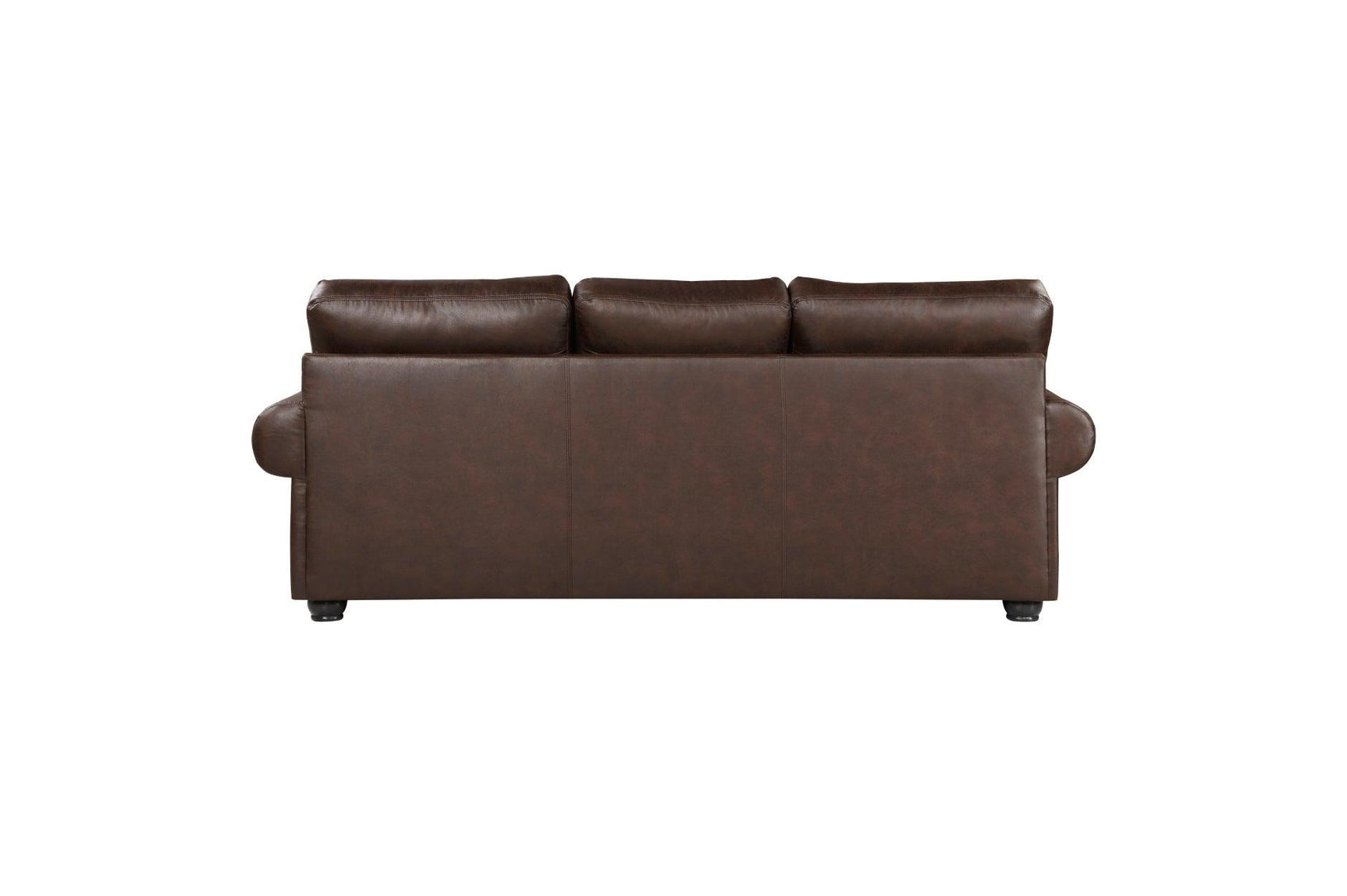 Franklin Dark Brown Modern Traditional Solid Wood And Plywood Faux Leather Upholstery Sofa - Ella Furniture