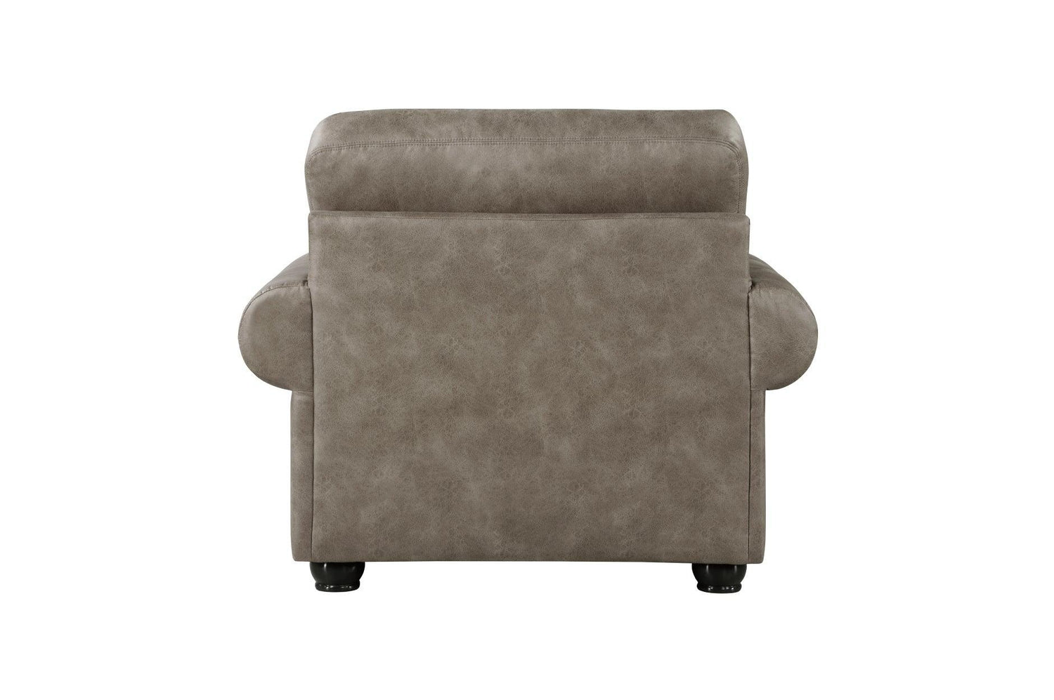 Franklin Brown Modern Traditional Solid Wood And Plywood Faux Leather Upholstery Sofa - Ella Furniture