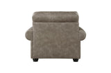 Franklin Brown Modern Traditional Solid Wood And Plywood Faux Leather Upholstery Sofa - Ella Furniture