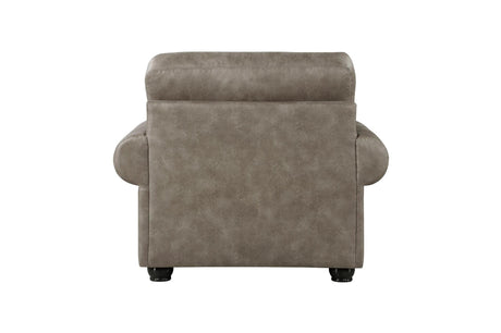 Franklin Brown Modern Traditional Solid Wood And Plywood Faux Leather Upholstery Sofa - Ella Furniture