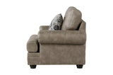 Franklin Brown Modern Traditional Solid Wood And Plywood Faux Leather Upholstery Sofa - Ella Furniture
