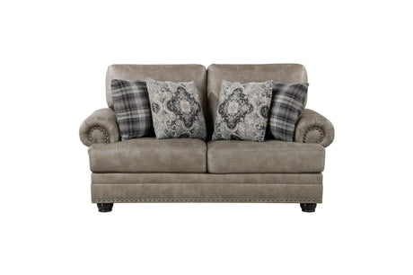 Franklin Brown Modern Traditional Solid Wood And Plywood Faux Leather Upholstery Sofa - Ella Furniture