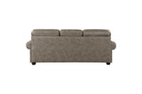 Franklin Brown Modern Traditional Solid Wood And Plywood Faux Leather Upholstery Sofa - Ella Furniture