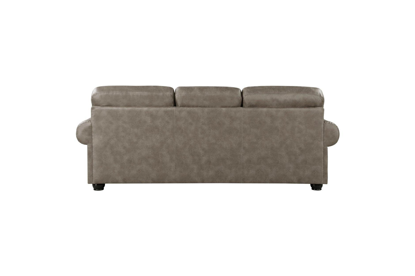 Franklin Brown Modern Traditional Solid Wood And Plywood Faux Leather Upholstery Sofa - Ella Furniture