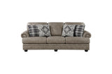 Franklin Brown Modern Traditional Solid Wood And Plywood Faux Leather Upholstery Sofa - Ella Furniture
