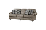 Franklin Brown Modern Traditional Solid Wood And Plywood Faux Leather Upholstery Sofa - Ella Furniture