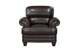 Milford Brown Traditional Contemporary Solid Wood And Plywood Faux Leather Upholstery Sofa - Ella Furniture