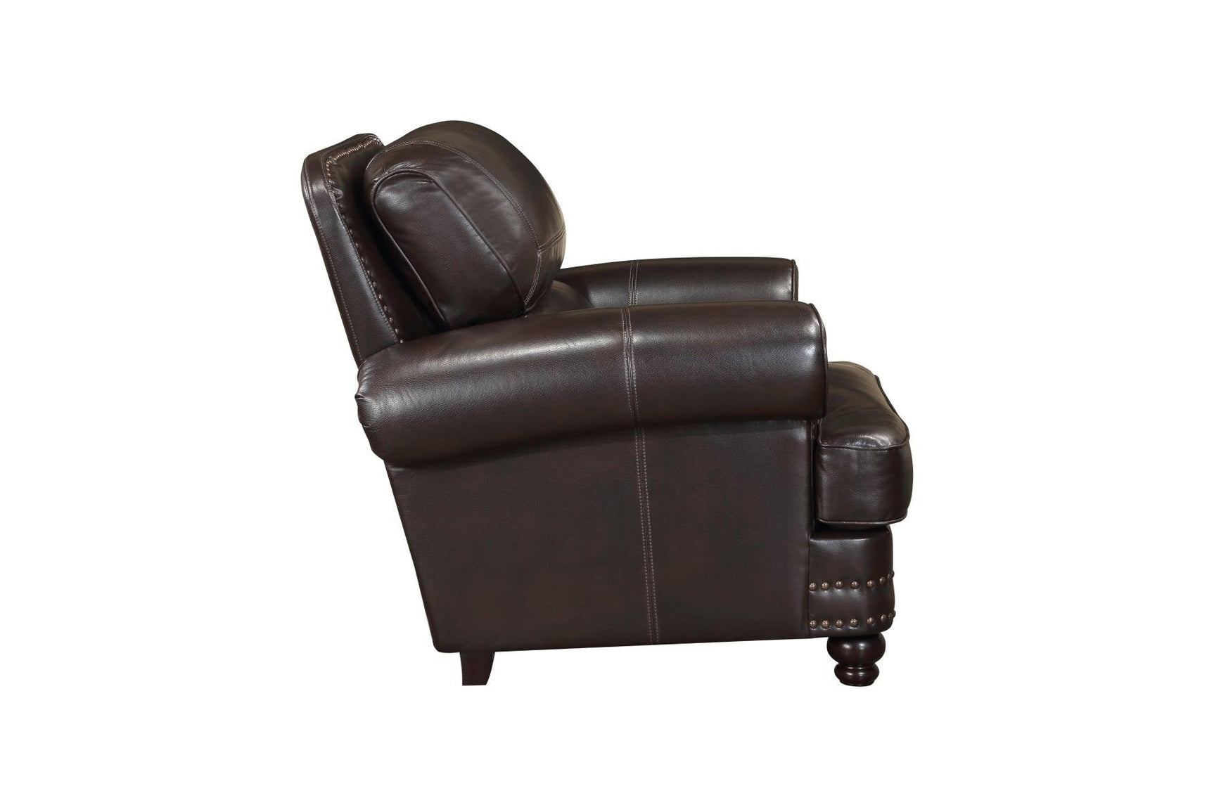 Milford Brown Traditional Contemporary Solid Wood And Plywood Faux Leather Upholstery Sofa - Ella Furniture