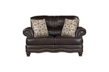 Milford Brown Traditional Contemporary Solid Wood And Plywood Faux Leather Upholstery Sofa - Ella Furniture