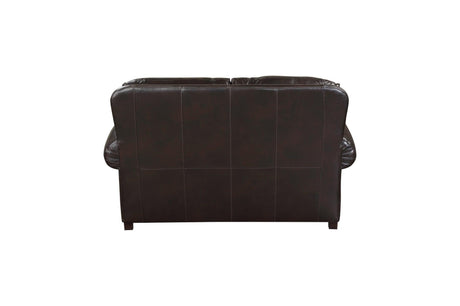 Milford Brown Traditional Contemporary Solid Wood And Plywood Faux Leather Upholstery Sofa - Ella Furniture