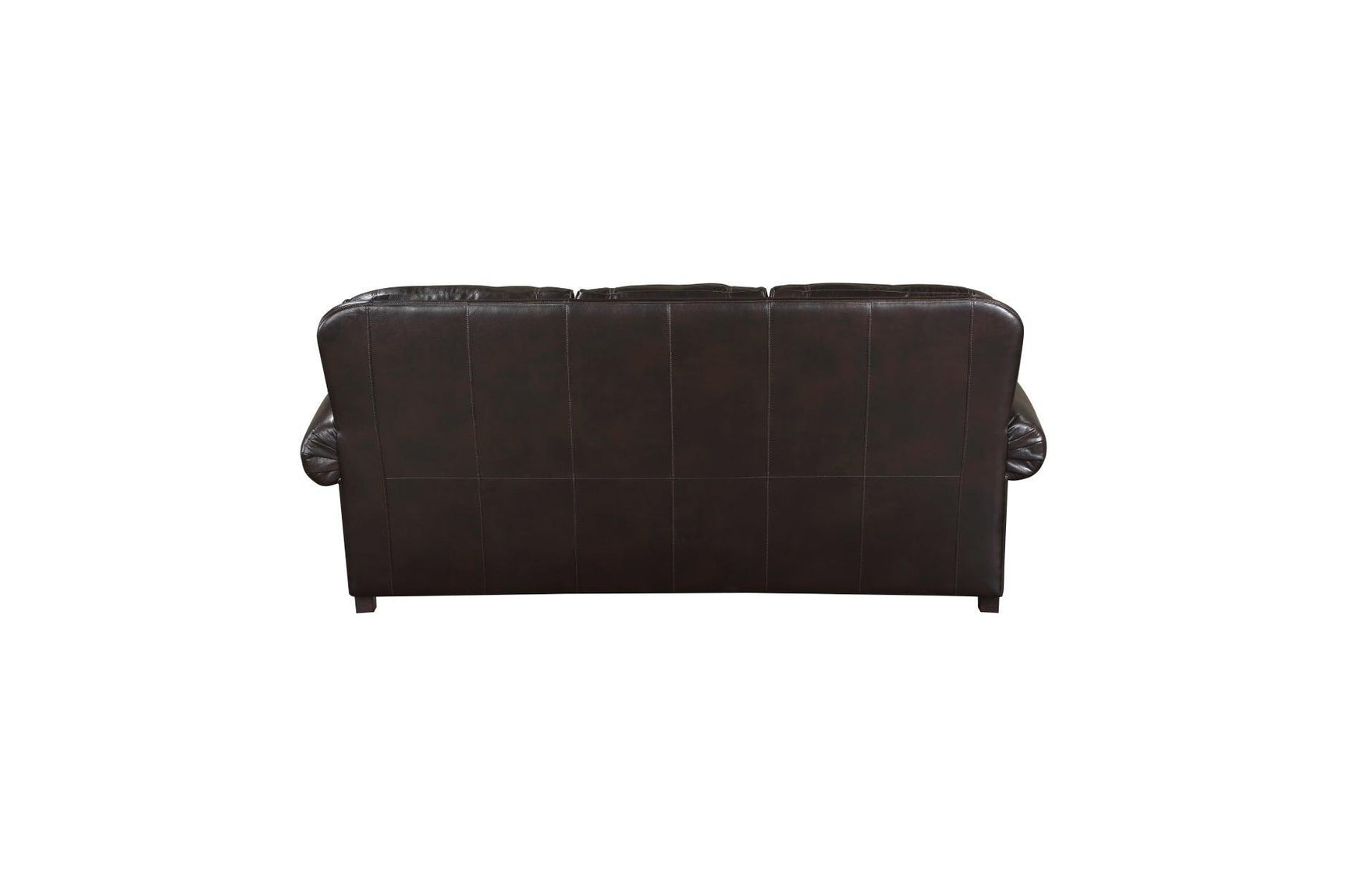 Milford Brown Traditional Contemporary Solid Wood And Plywood Faux Leather Upholstery Sofa - Ella Furniture