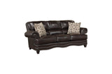 Milford Brown Traditional Contemporary Solid Wood And Plywood Faux Leather Upholstery Sofa - Ella Furniture