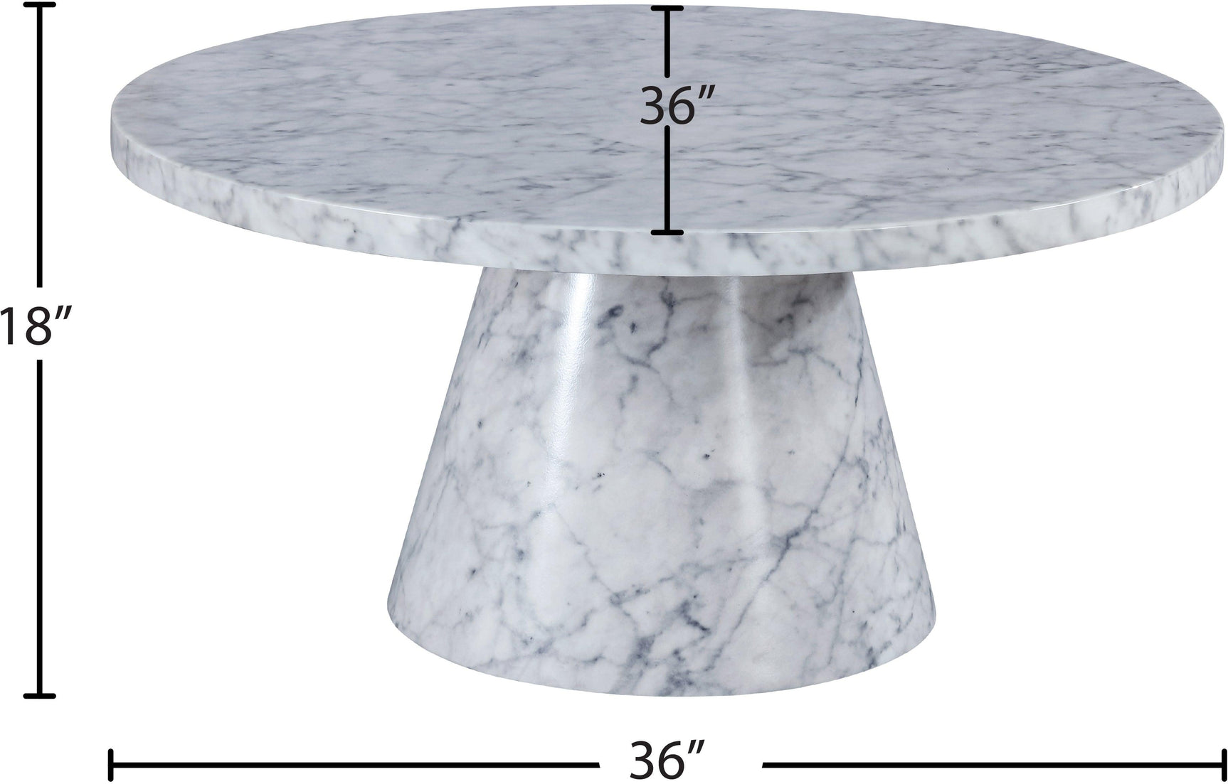 Omni White 36" Coffee Table - Ella Furniture