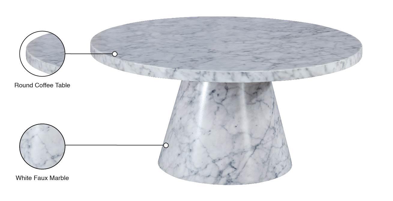 Omni White 36" Coffee Table - Ella Furniture