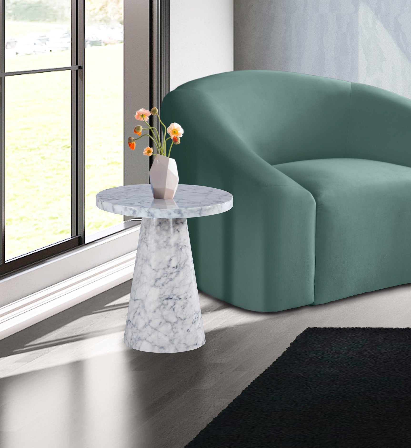 Omni White 20" End Table - Ella Furniture