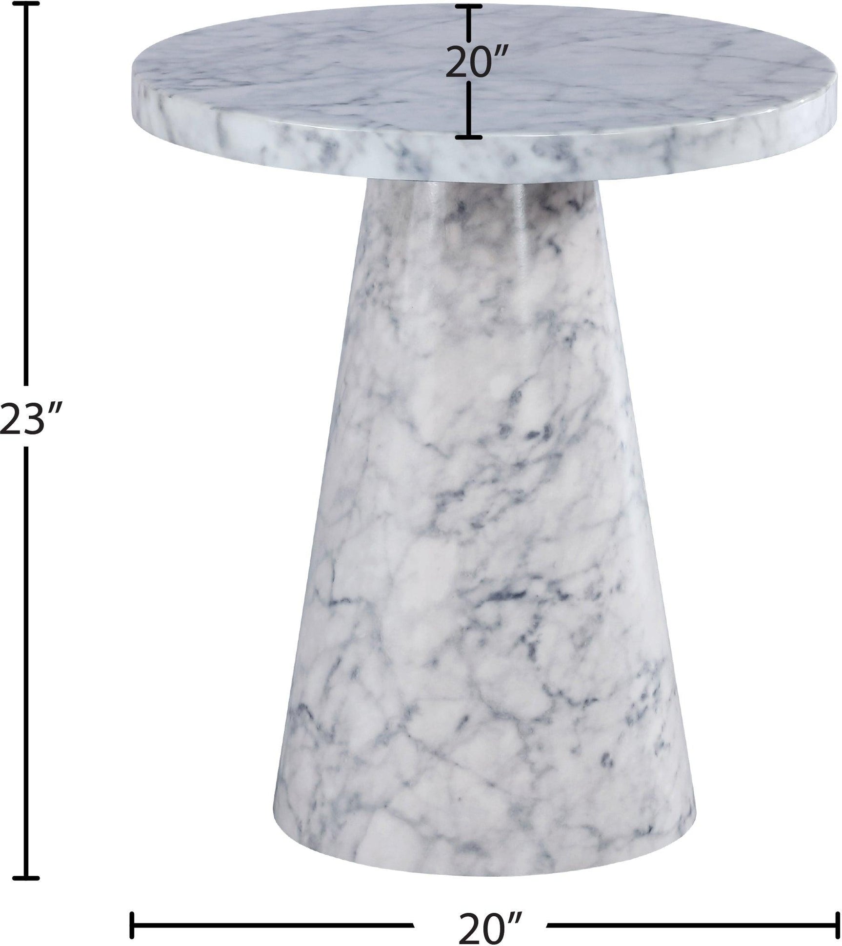 Omni White 20" End Table - Ella Furniture