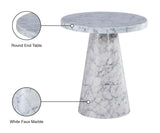 Omni White 20" End Table - Ella Furniture
