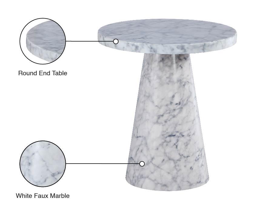 Omni White 20" End Table - Ella Furniture