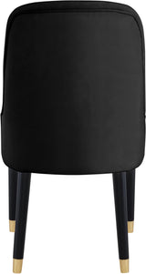 Omni Black Velvet Dining Chair - Ella Furniture