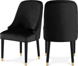 Omni Black Velvet Dining Chair - Ella Furniture