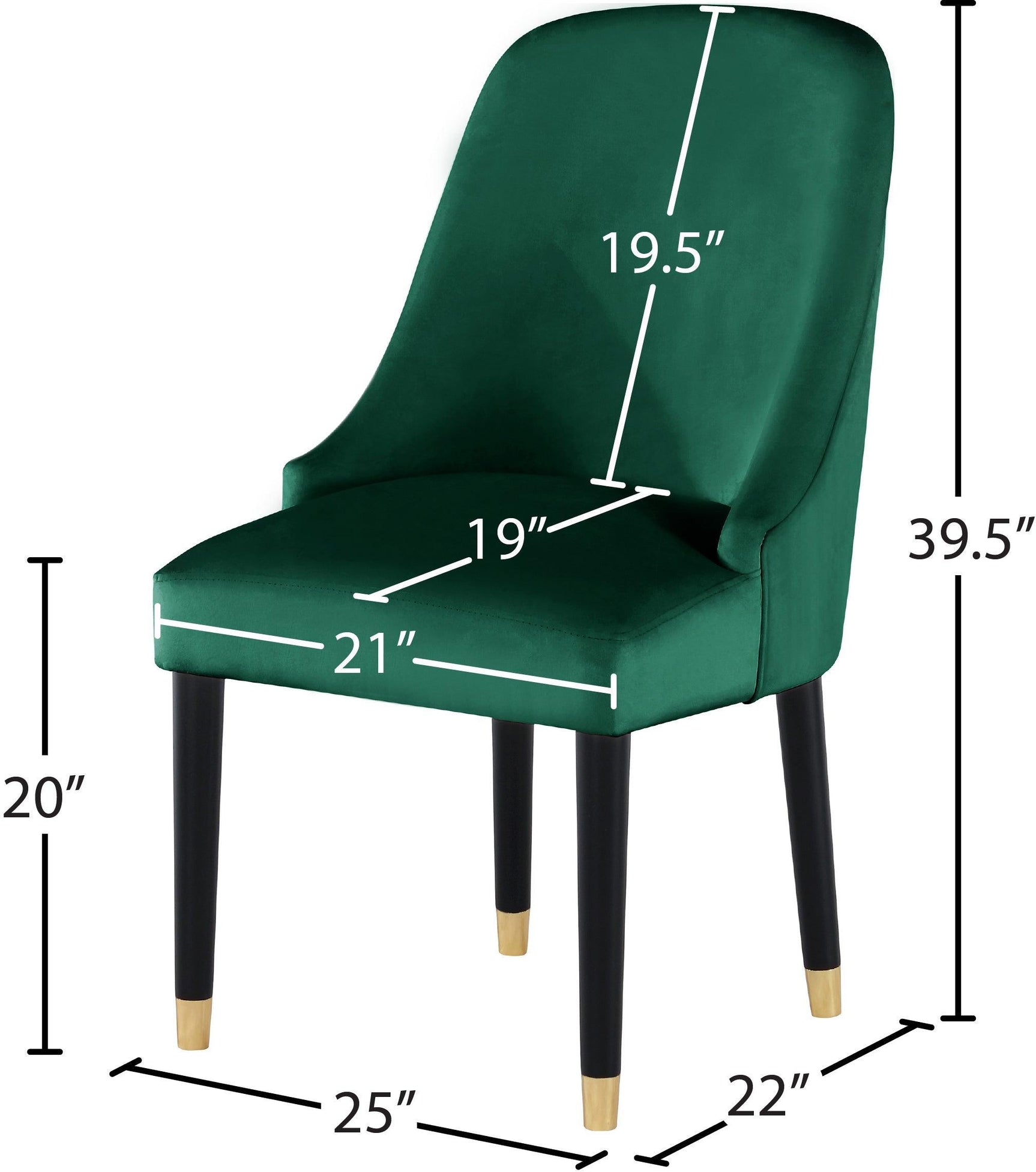 Omni Green Velvet Dining Chair - Ella Furniture