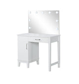 Elijah Vanity Set With LED Lights White And Dark Grey - Ella Furniture