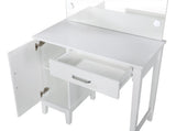 Elijah Vanity Set With LED Lights White And Dark Grey - Ella Furniture